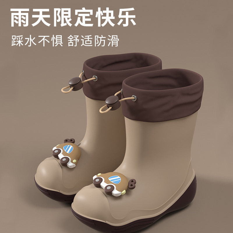 儿童雨鞋2026新款男孩子男童女款雨靴防滑幼儿小童学生汽车防水鞋图片