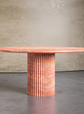 cyna现代简约高级感天然大花白大理石圆形餐桌设计师款吃饭圆桌子