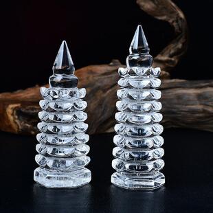 天然白水晶文昌塔摆件办公室学生书房摆件礼物原石雕刻家居摆设