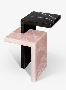 SIMPLICITÉ意式极简天然大理石玉石边几设计师款客厅沙发小边桌