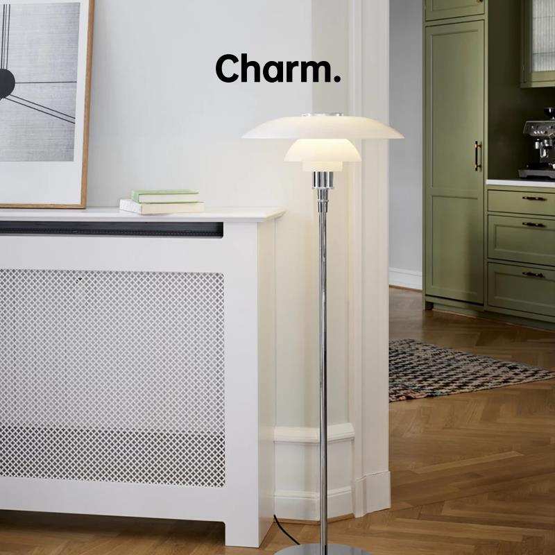 丹麦PH3落地灯 极简客厅沙发卧室酒店玻璃轻奢中古设计师款落地灯