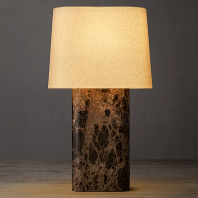 RH Aldo侘寂风极简风格洞石大理石台灯卧室床头灯设计师客厅装饰