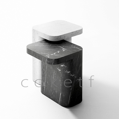 北欧轻奢高级感天然大理石客厅沙发茶几小户型设计师艺术创意边几