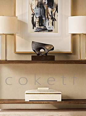 RH美式复古实木橡木入户玄关台PADUA小户型艺术靠墙条案置物窄桌