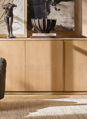 Ligné Emperador大理石四门餐柜美式乡村实木餐边柜储物柜设计师