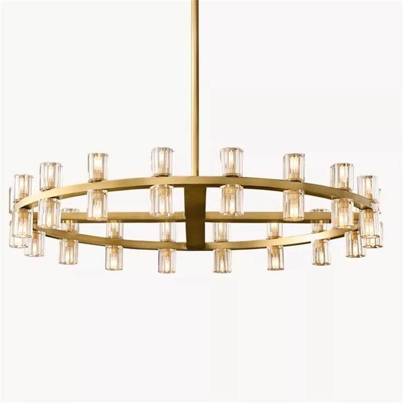 出口北美原版rh 黄铜美式覆古简约现代港式轻奢客厅卧室水晶吊灯