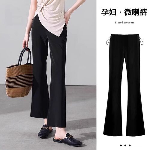 孕妇裤春夏新款外穿微喇叭裤