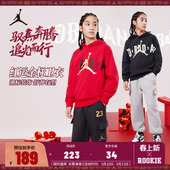 新款 男童卫衣保暖冬季 Jordan儿童装 中大童运动拜年服 新年红色