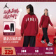 子2件套2026新款 男女童卫衣长裤 Jordan儿童装 红色 新年CNY套装