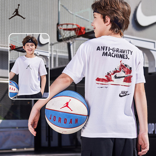 JORDAN儿童装 男童T恤中大童透气短袖 耐克AJ夏装 JD2332083 2026夏季