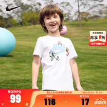 NIKE耐克儿童短袖T恤2025夏季新款男女童纯棉运动透气上衣