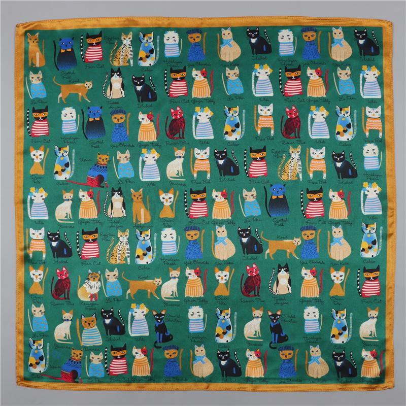 丝柔光泽时尚印花素绉缎方巾