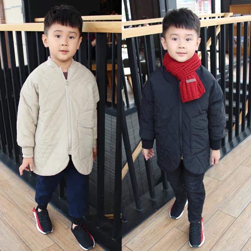 男童棉袄中长款儿童棉衣加厚外套2025新款冬装宝宝棉服3-4-5-6岁7