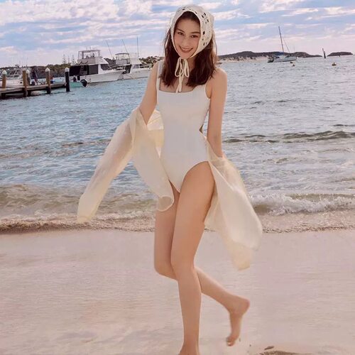 法式复古泳衣女2025新款度假三角