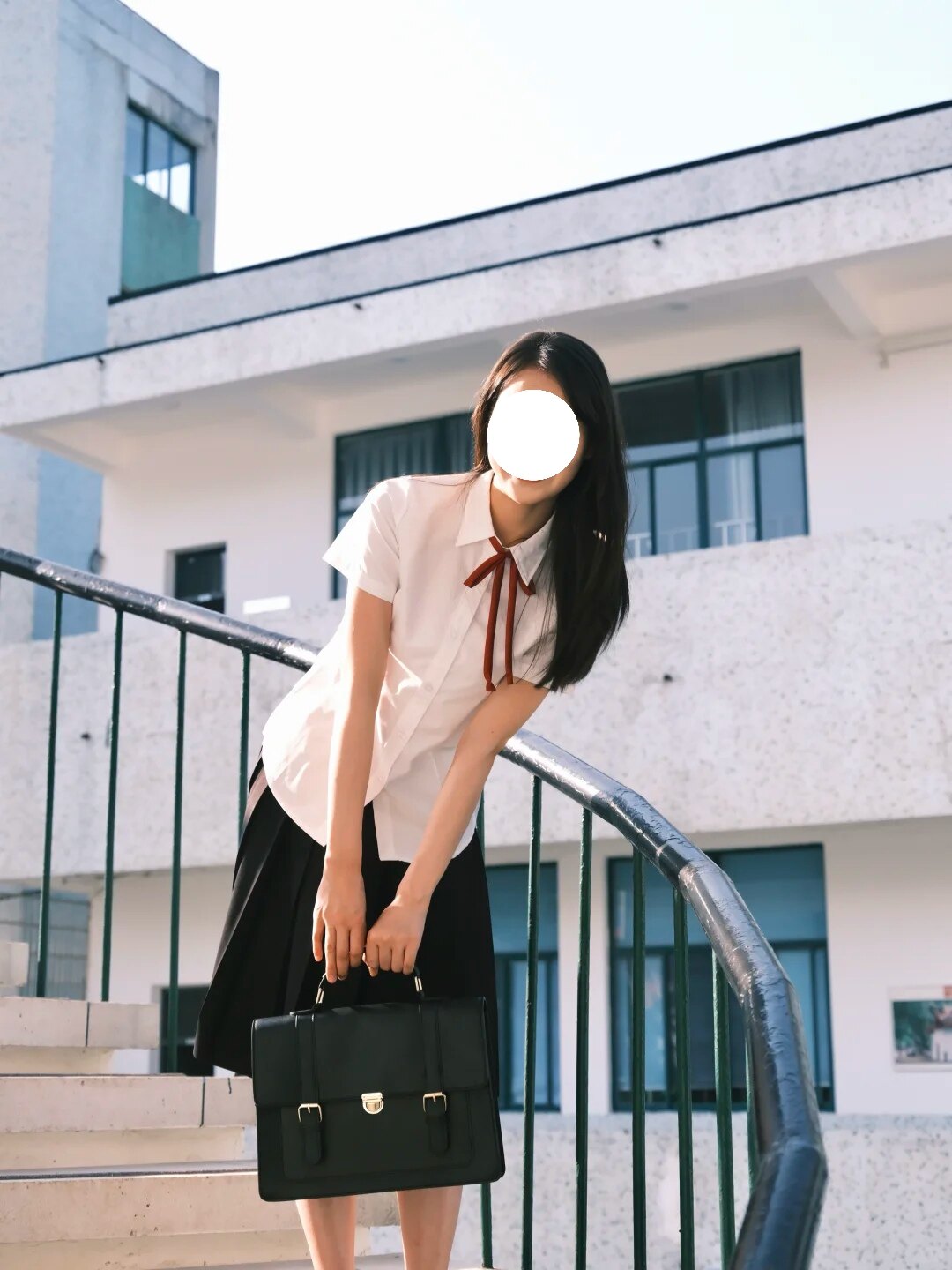 Jk制服套装白色尖领短袖衬衫夏季校供感基础百褶中长裙学生党套装图片