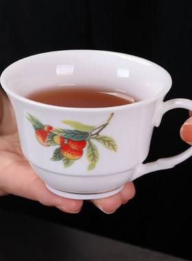 陶瓷有耳小茶杯带把手柄