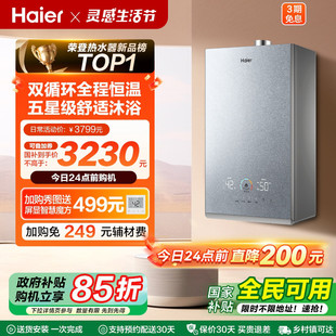 海尔官方燃气热水器家用天然气静音增压双循环水伺服恒温16升KL7S