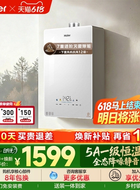 政府换新补贴海尔官方燃气款天然气热水器水伺服家用恒温白色KE5