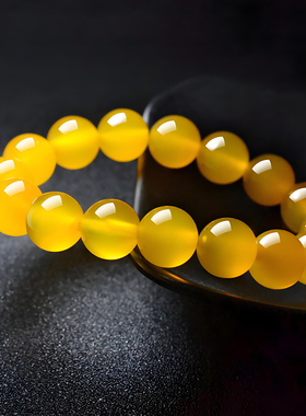 天然黄玛瑙冰种招财手链润透玉髓