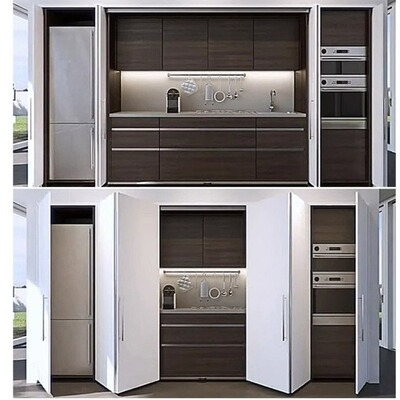 瑞士HAWA衣帽间隐藏门衣柜折叠推拉门双门插入式回旋门铝合金轨道