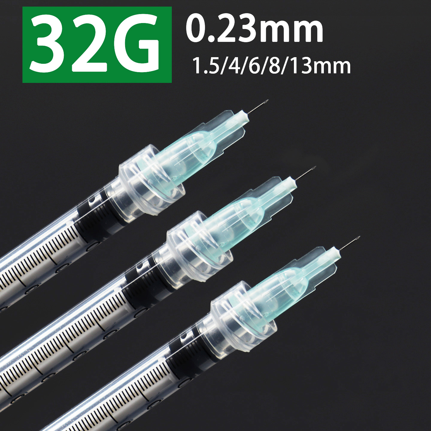 32G1.5/4/6/8/13mm超细水光小针头R0.23手打蚊子针一次性点刺微针