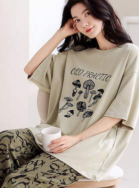 维多利亚睡衣女款2026新款夏季短袖纯棉布料100全棉带胸垫家居服