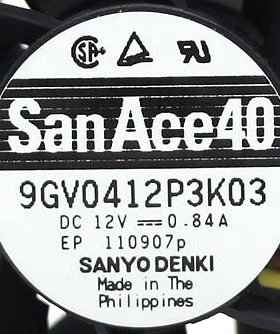 日本原装 9GV0412P3K03 双滚珠散热风扇 4028 0.84A 4厘米4线