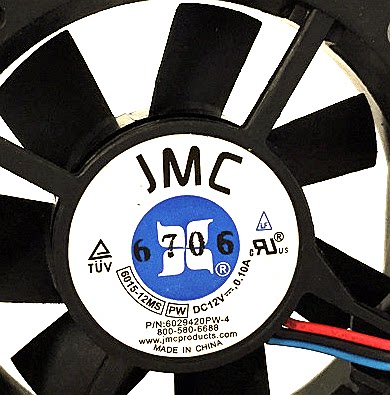 JMC 6015-12MS 6015 12V 0.10A 6CM 投影机静音风扇 6029420PW-4