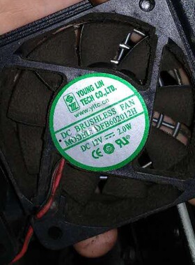 台湾 永林 DFB602012H 12V 2W 2线 6020 6cm机箱电脑电源散热风扇