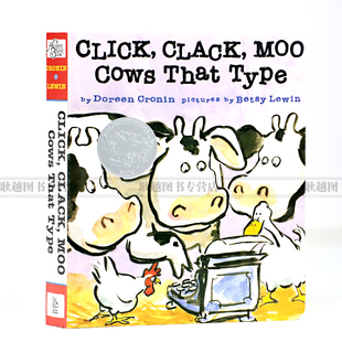Type 英文原版 Cows 现货 凯迪克银奖纸板书 咔嗒 Clack 廖彩杏有声书单 绘本Click 哞启蒙故事图画童书 Moo 张湘君推荐 That
