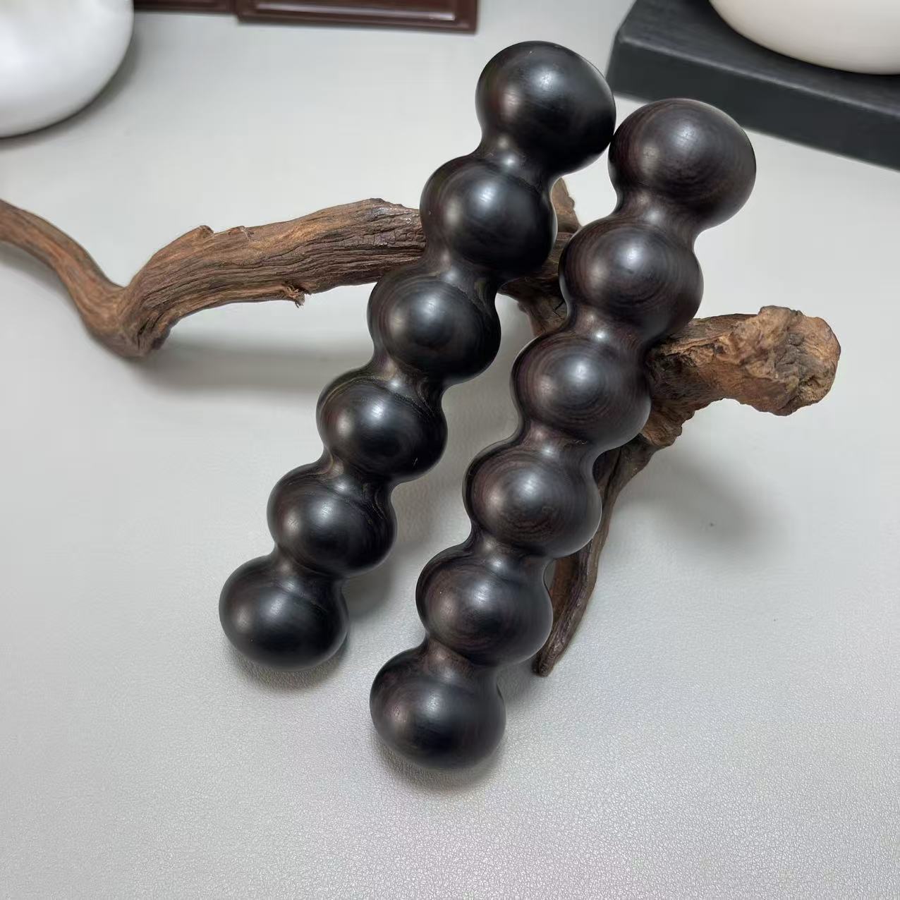 紫光檀木葫芦手把件手捻高油高密实木文玩盘玩工艺把玩件图片