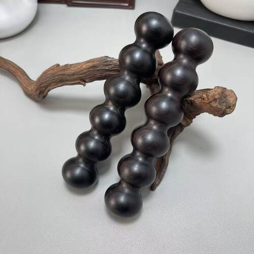 紫光檀木葫芦手把件手捻高油高密