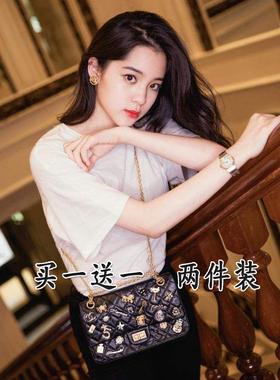 100%纯棉买一送一纯色宽松短袖打底衫T恤白色男女体恤ins潮半袖夏