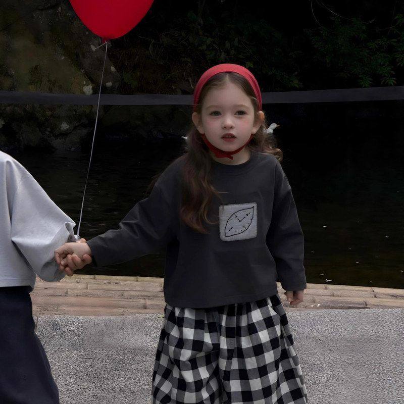 26春季新款男女童简约百搭贴布T恤上衣儿童韩版格子休闲裤套装潮,童装/婴儿装/亲子装,套装,淘宝优惠券,粉丝福利购,淘宝优惠卷