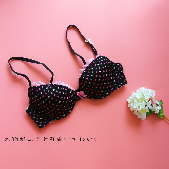 春季出口日本波点可爱心形中学生文胸少女日系小清新小胸聚拢胸罩