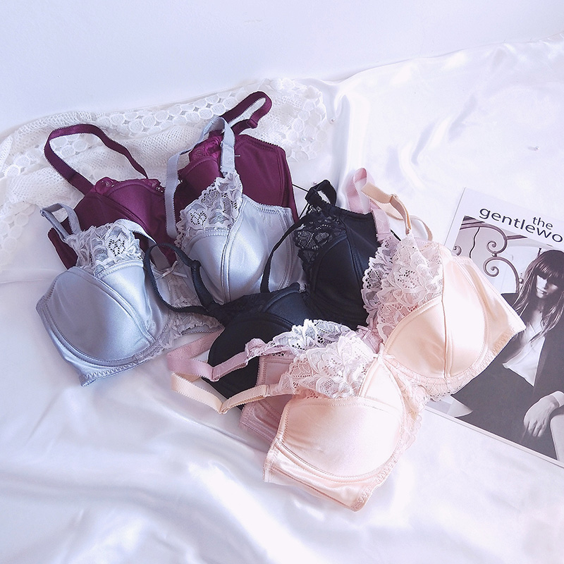 艾瑞宝贝出口外单无海绵舒适大胸显小文胸薄款缩胸防下垂纯色透气