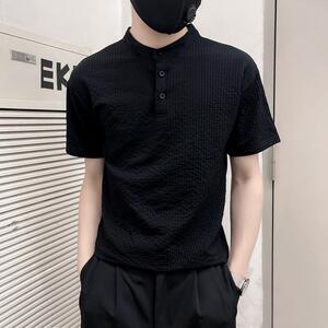 TX05-特P48控68白色夏季新款社会小伙店主风短袖T恤男图片