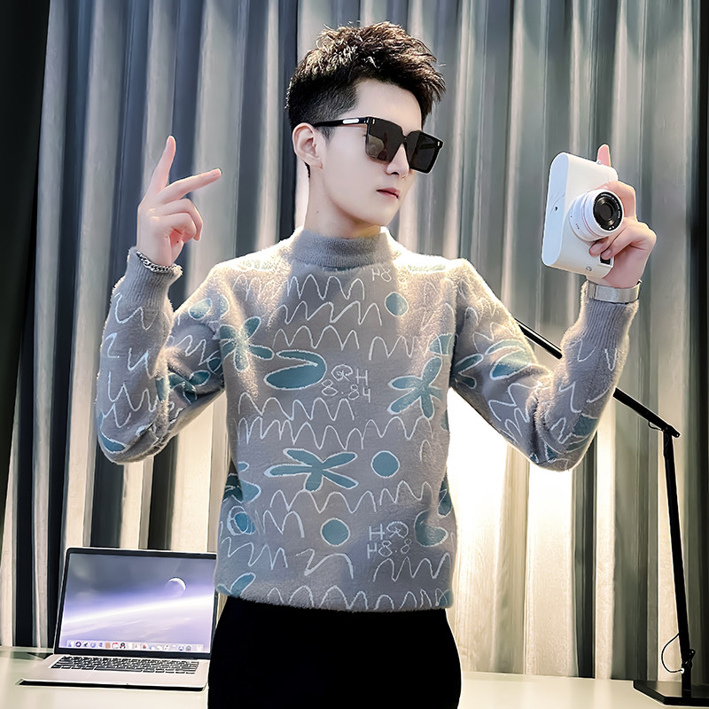 M30 P68抖音同款男士秋冬毛衣针织衫图片