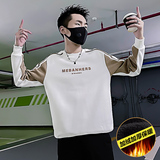 WY13P68冬季新款加绒卫衣潮流痞帅上衣2024新款，男装卫衣，电商B363-1