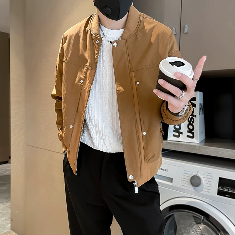 JK08P108棒球领外套春秋季新款夹克纯色简约,男装夹克,电商B363-1