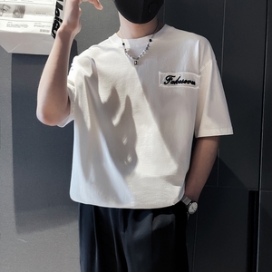 TX10-P58-社会小伙2024年半袖休闲男装短袖T恤夏季百搭上衣,男装T恤,电商B363-1