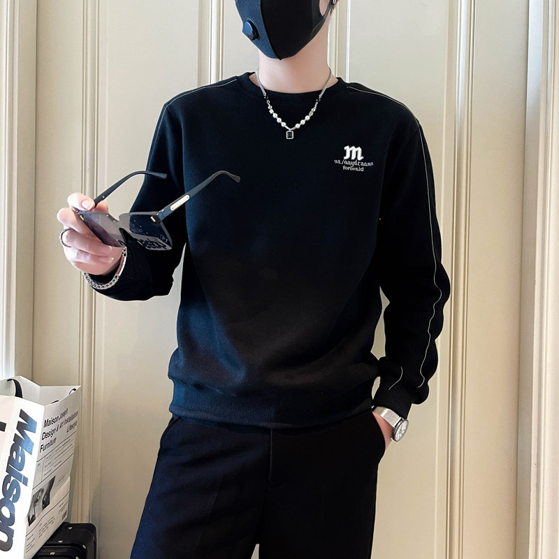 WY17P68秋冬加绒加厚卫衣男士圆领痞帅刺绣上衣,男装卫衣,电商B363-1