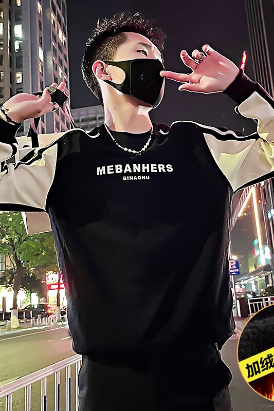 WY13常规P58加绒P68秋冬季加绒加厚社会小伙卫衣男外套,男装卫衣,电商B363-1