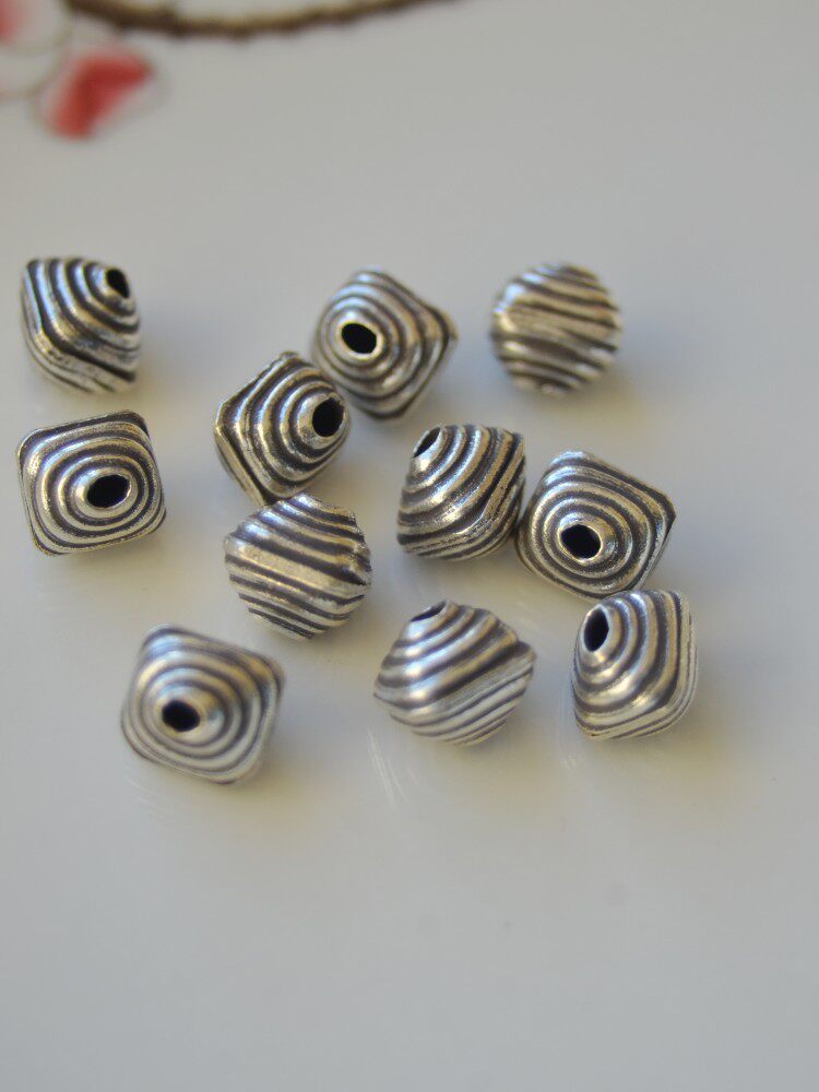 THAILAND CHIANG MAI HANDMADE SILVER  LOOSE BEADS IRREGULAR WINDING BEAD BEADS BRACELET BEADS DIY BRACELET BEADS MATCHING