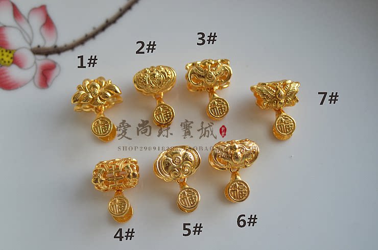 [순은 두꺼운 금 도금]  실버 버클 클립 박쥐 RUYI 나비 옥 크리스탈 클립 DIY 액세서리