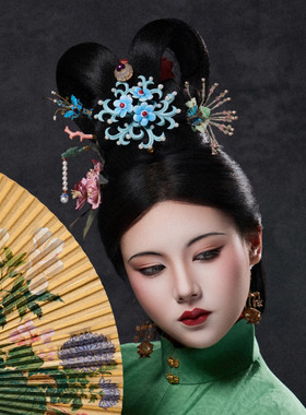 女仙图册复原珠花发钗-3d打印仿珍珠汉服神仙服饰品头饰发饰