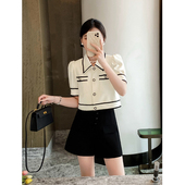 套装 女2022夏装 新款 JOWOWR白色小香风短裤 小个子时尚 两件套百搭潮