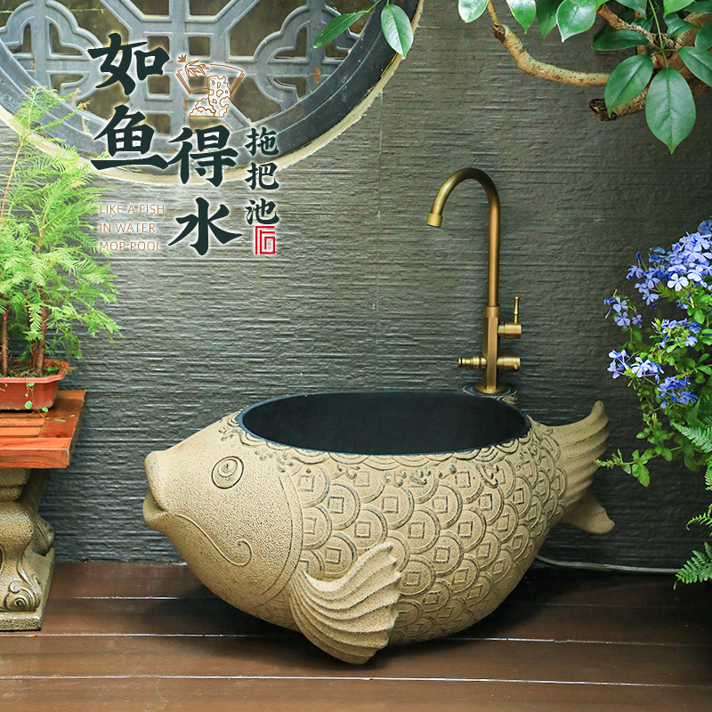 陋石坊庭院拖把池家用户外花园露台水槽拖布池阳台创意墩布水池子