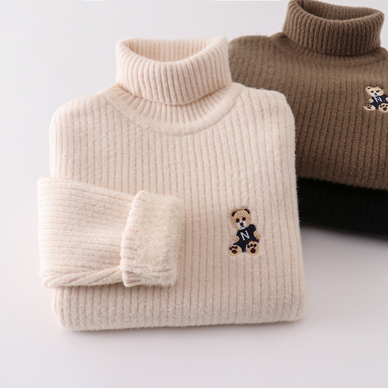 男女童秋冬一体绒加厚毛衣儿童水貂绒高领修身套头针织打底毛线衫,童装/婴儿装/亲子装,毛衣/针织衫,淘宝优惠券,粉丝福利购,淘宝优惠卷