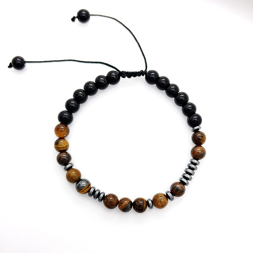 跨境I Love You摩斯密码手链字母数字虎眼石情侣编织手链